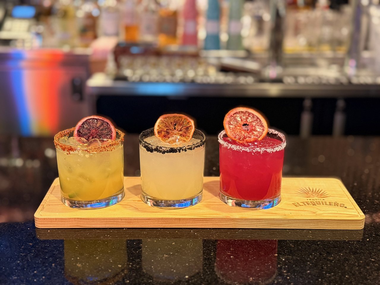 Margarita flight at Carajillo, fresh margaritas with Herradura tequila, Downtown Las Vegas